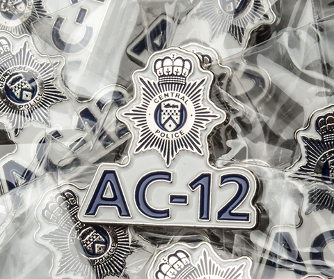 SPECIAL EDITION - LINE OF DUTY INSPIRED "AC-12" Limited Edition 'Enamel Filled' Die Cast Metal Pin Badge