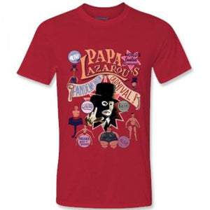“Pandemonium Carnival” Papa Lazarou - League of Gentlemen Style T Shirt (Red) Gildan Tee (T-Shirt)