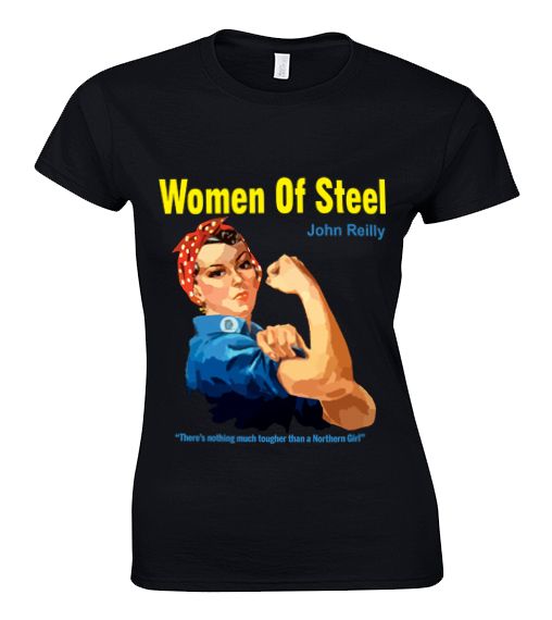 Women of Steel Ladies Fit (Women's) T-Shirt (Black) Gildan (GD072)