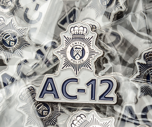 SPECIAL EDITION - LINE OF DUTY INSPIRED "AC-12" Limited Edition 'Enamel Filled' Die Cast Metal Pin Badge